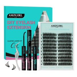 Natural Lash Clusters Left&Right Eyelash Clusters Wispy Cluster Lashes DIY Individual Lashes Extension Thin Band Cluster Eyelashes Extensions 200pcs C Curl(10Pairs,40D,8-18mm)