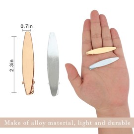 yangzerang 2 Pcs Simple Duckbill Hair Clips Barrettes Gold Silver Metal Alligator Hair Pins No bend No Crease Hair Clips Non-Slip Metal Bangs Hair Pins