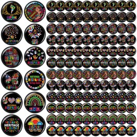 Landical 400 Pcs Hispanic Heritage Month Buttons Pins Bulk Spanish Heritage Month Buttons Badges 1.5'' Mini Round Brooches Pins for Hispanic Gift Decorations