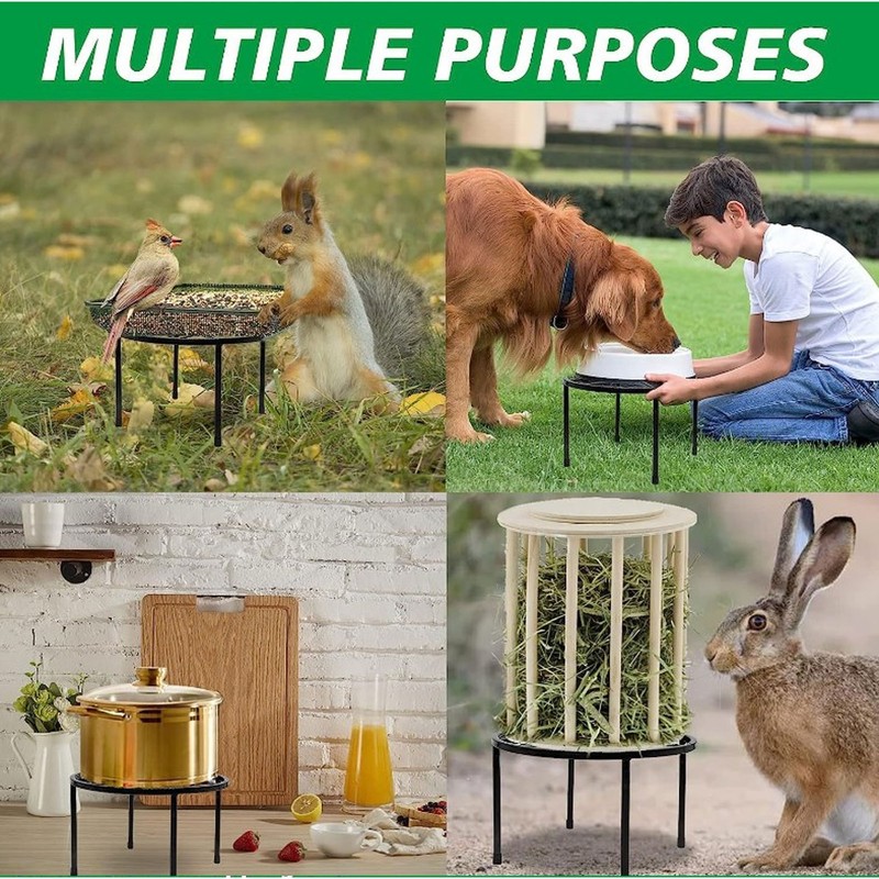 Chicken Feeder Metal Stand Indoor Outdoor Iron Flower Pot Holder