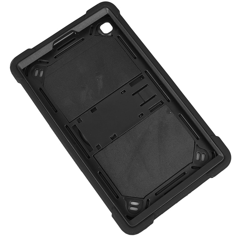 Tablet Case Black Silicone Precise Cutouts Shock Absorbent Stable Kickstand