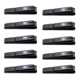 Lobo Corta Uñas Antideslizante Acero Inoxidable Negro 10pz Lobo