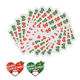 Jagowa 20PCS Love Shaped Decorative Envelope Seal Santa Card Crafts Wrap Decorative Sticker (Red Green)
