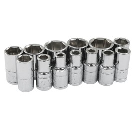 Aracombie 13Pcs Professional Metric Socket Set, 1/4" Drive 6-Point Shallow Sockets 4-14mm (Including 4.5 and 5.5mm), Professional Grade Mechanic Tool Kit for Automotive, DIY and Home Repairs