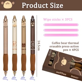 NATOSU Pack of 4 Erasable Ballpoint Pens Rollerball Pens Erasable Blue Erasable Pens Ballpoint Pen Erasable 0.5 mm Erasable Rollerball Pen Gel Pen Erasable Gel Pens