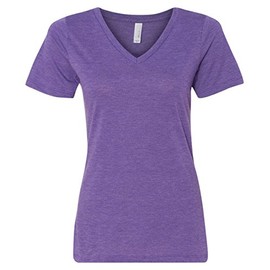 Bella Canvas Missy's Relaxed Jersey V-Neck T-Shirt, Medium, Purple Triblend