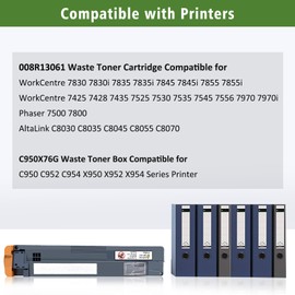 GREENPRINT 008R13061 Compatible Waste Toner Box Cartridge Collector for 7830 7835 7845 7855 7425 7428 7435 7525 7530 7535 7545 7556 7970 C8030 C8035 C8045 C8055 C8070 C950 C952 C954 X950 X952 X954