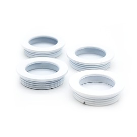 DOJA Barcelona Inlet Handle, White, Round, Diameter 40.5 x 10 mm, Pack of 6, Shell Handle, Hidden Recess Handle for Furniture, Sliding Door, Cabinet Doors, Drawers, Shoe Rack, Windows