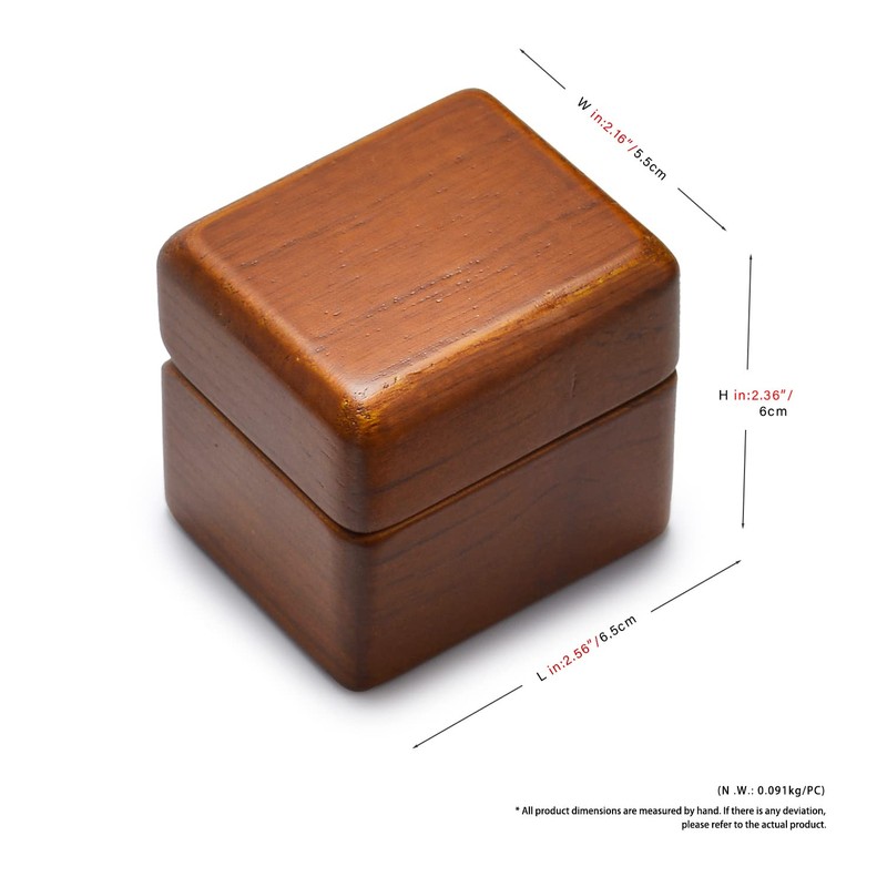 Oirlv Wooden Ring Box Vintage Ring Box for Engagement Anniversary