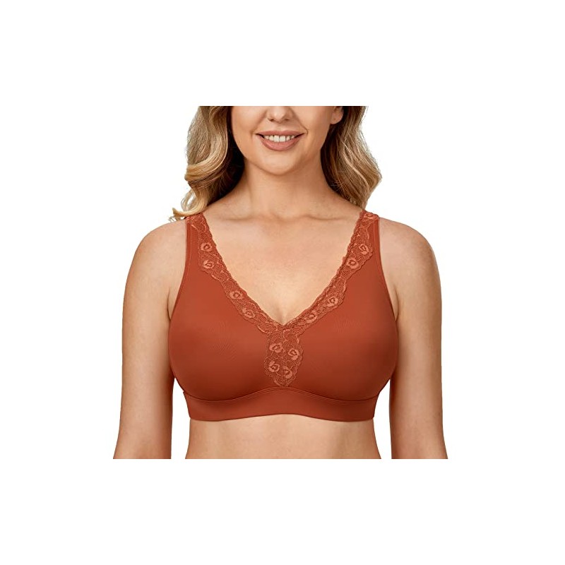 AISILIN Women's Wireless Bra Plus Size Full Coverage Seamless Unlined