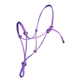 Hunters Saddlery Natural Horsemanship Rope Halter Headcollar Compatible with Parelli Horse Training Method (Draft, Purple)