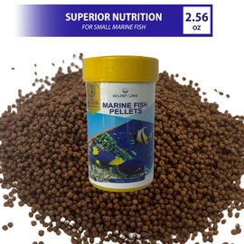 AQUAVITHA Marine Fish Food (2.56 Oz), Marine Fish Pellets for Small Fish, Balanced Diet, Support Health, Saltwater Fish Food, Small Pellets Marine Fish Food