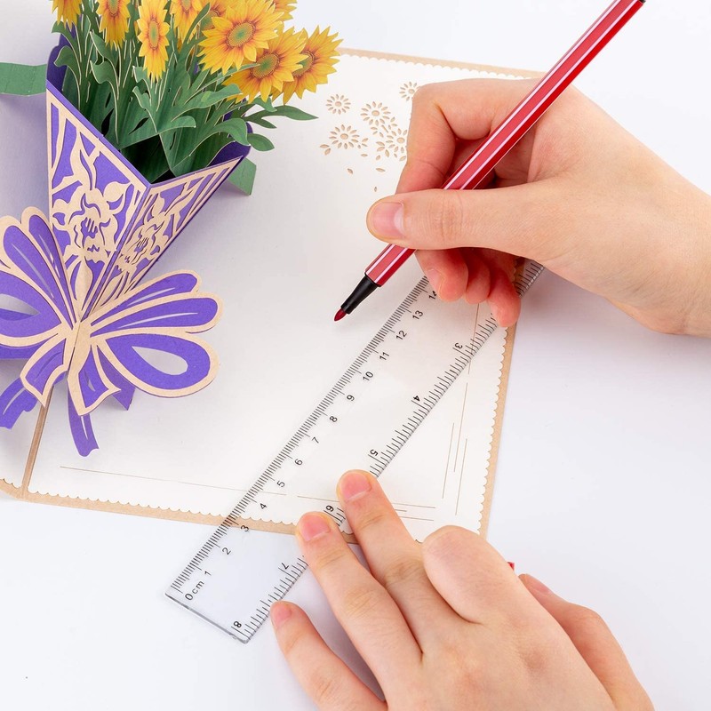 LUTER 10 PACK Clear Plastic Ruler 20cm 8inch Straight Ruler
