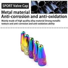 AICEL 8 PCS Colorful Auto Tire Valve Caps, Aluminum Car Tire Valve Stem Covers, Metal Air Valve Lids Fit for Cars, SUVs, Bicycle, Trucks, Motorcycles, Universal Vehicle Accessories (Style L)