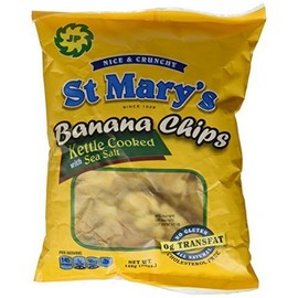 St Mary's Banana Chips Kettle Cooked with Sea Salt 5 Oz/ 142 Gr Pack of 8