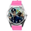 Wizard Fan E3 Pink Leather Round Quartz Wrist Watch, hot