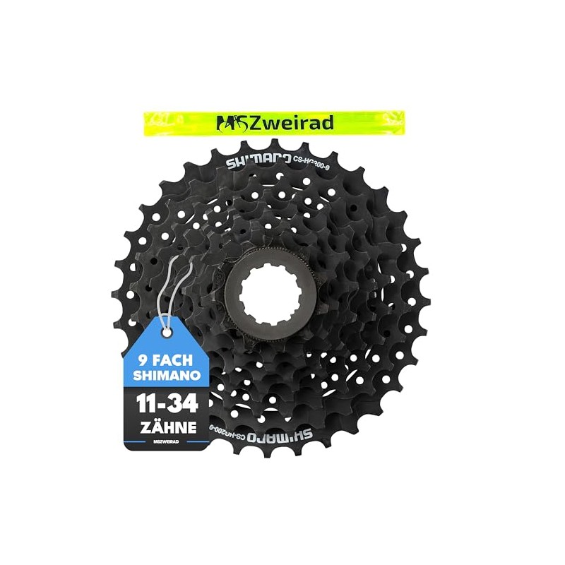 MSZweirad Shimano Bicycle Cassette 9-Speed CS-HG200 Selectable 11-32 | 11-34