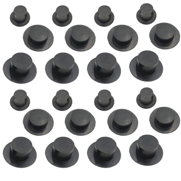 TOYANDONA 60pcs Christmas Mini Black Top Hats, Mini Snowman Hats