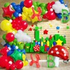 138PCS birthday decorations party supplies Red, green, blue, yellow, white.