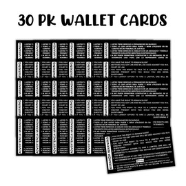 Miranda Rights Warning English and Spanish Wallet Business Card Size 30 pk 3.5x2” Paper Police Officer Cheat Sheet Decal for Car Wife Prayer Bilingual