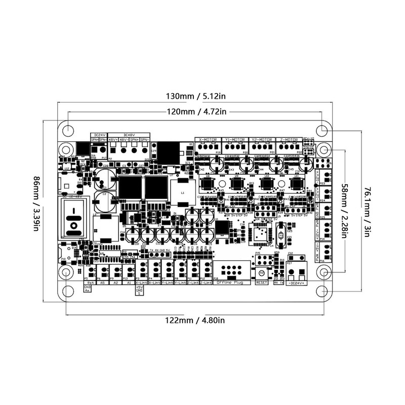 3 Axis GRBL Control Board, 32 Bit Stepper Motor Driver