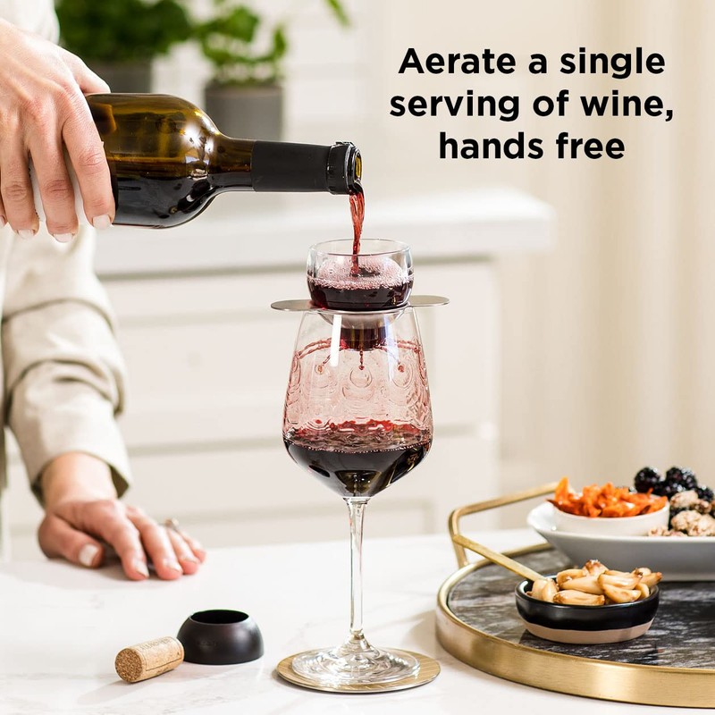 Rabbit Wine, Wine Aerator with Sediment Strainer and Stand, Hand-Free