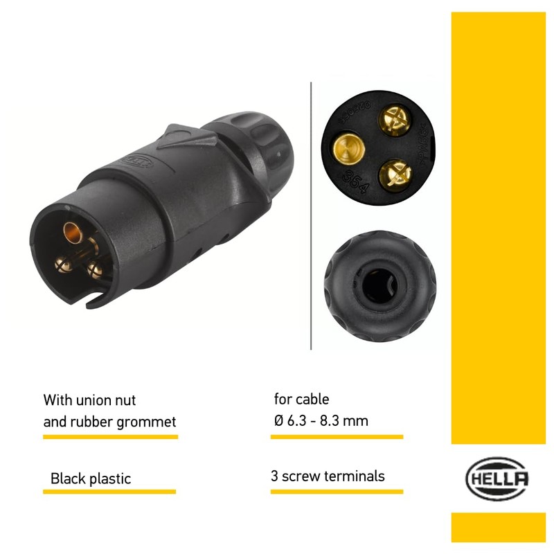 HELLA 8JA 002 263-031 Plug - 24V - 3-pin connector