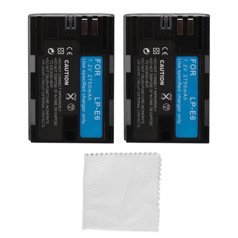 2pcs Camera Battery 2750mAh 7.2V for LP E6 E6N R5