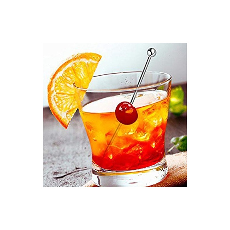 Waterstone Stainless steel Cocktail Picks, Professional 4" Fruit Stick Toothpicks(Set