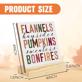 Fall Decor for Home Fall Pumpkin Decorations Rustic Autumn Thankful Decorations Wooden Acrylic Farmhouse Autumn Thankful Wood Acrylic Sign 4 x 4 inches (Wood 1907)