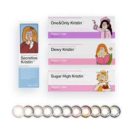 カラコン ハパクリスティン Hapa Kristin 1day 【グレー】ワンアンドオンリークリスティン One&Only Kristin 10枚入り カラーコンタクト ワンデー 度あり 度なし 14.2mm（グレー／-0.00）