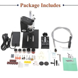 YILIKISS Mini Bench Drill Press, Small Benchtop Drilling Machine Electric Portable Table Driller, Adjustable 7-Speed, B10 Chuck, Drill Bit and Clamp, Metal Wooden DIY Jewelry Making Crafts Tool