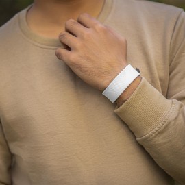 MagnetRX MagnetRX? Magnetic Sports Bracelet C Waterproof Silicone Bracelet with 32 Magnets C Ultra Strength Wide Magnetic Bracelets for Men & Women (White | X-Large Size)