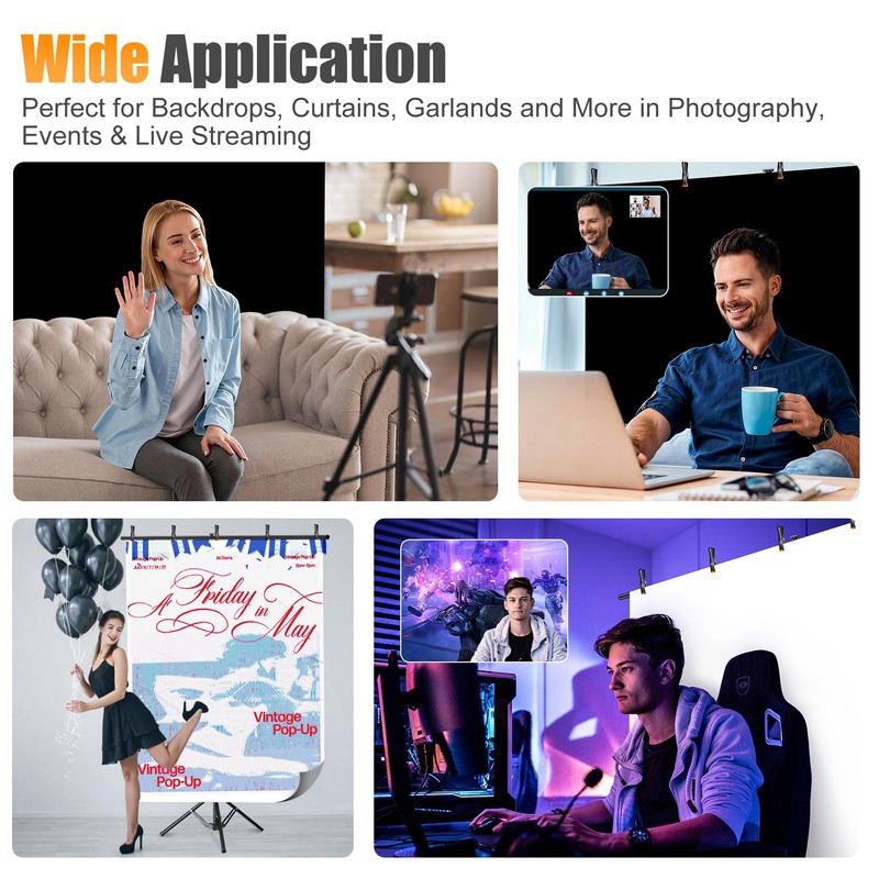 Qoolfoto 5x8ft Black and White 2in1 Revisible Photo Backdrop with