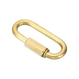 PATIKIL 4mm Copper Fast Link Screw Lock Chain Connector Oval Snap Ring Hook for Chandeliers, Backpacks, Tents, 44lbs Capacity Brass Tone