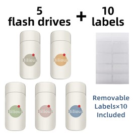 Bilious Thumb Drive 5 Pack, Glide USB Flash Drive Portable Memory Stick Mix Color U Disk, Waterproof Jump Pen Drive for PC Laptop Computer Storage and Backup (16G)