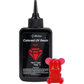 JDiction - Resina UV de color rojo, resina UV de 100 g, sin olor y resinas duras para hacer joyas, fundición de colores y manualidades de revestimiento