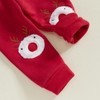 MAHUAOYIXI Toddler Boys Girls Christmas Outfits Reindeer Embroidery Long Sleeve