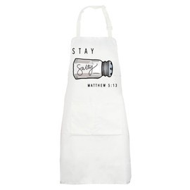 G2TUP Bible Verse Apron Stay Salty Matthew 5:13 Gifts Beach Life Faith Apron Religious Apron Christian Aprons (Stay513)