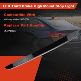 JUMOPARTS 42795725 3rd Brake Light Compatible with Chevy Malibu 2016-2025 High Mount Brake Stop Light 42795725 Third Brake Light Assembly
