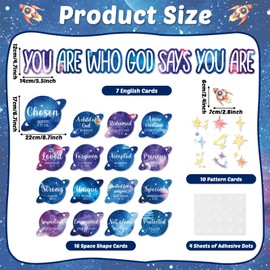 Christian Bulletin Board Decorations Inspirational Jesus Bulletin Board Sets Outer Space God Says You Are Religious Classroom Wall Decor VBS Motivational Cutouts for Sunday School Home Church Supplies