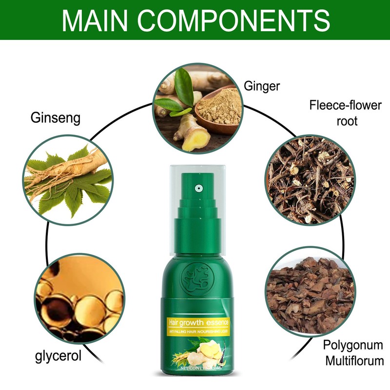 30ml 4PCS Ginger Hair Growth Spray Nutritious Moisturizing Hair Root