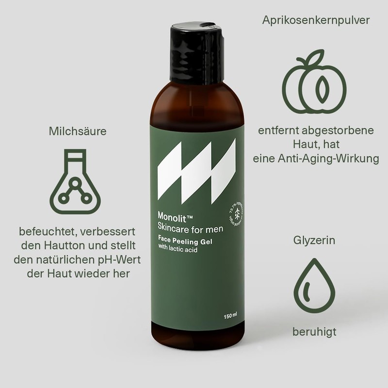 Monolit Face Scrub Exfoliating Face Wash Gel with Lactic Acid
