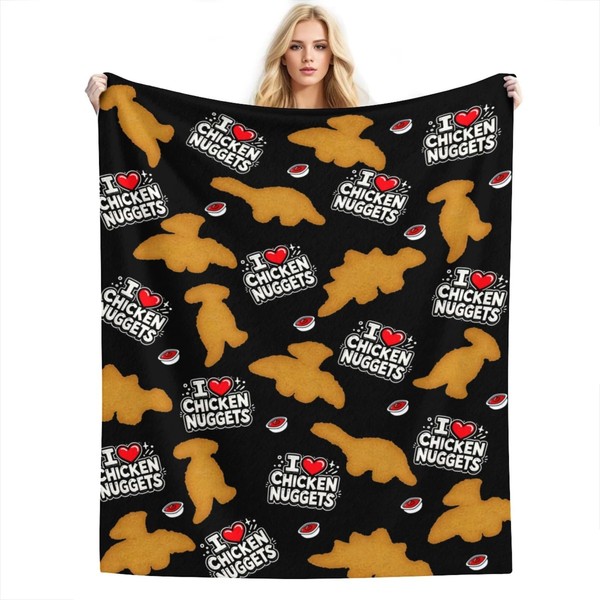 Leartoflife Chicken Nugget Blanket, Dino Nugget Blanket, Funny Food Blanket,