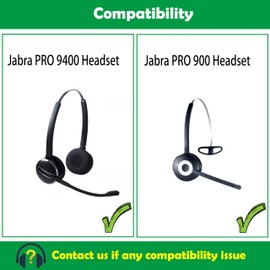 ACCOUTA Ear Pads Cushion Compatible with Jabra PRO 9400 PRO 900 Headsets Ear Pads Replacement with Softer Protein Leather and Memory Foam