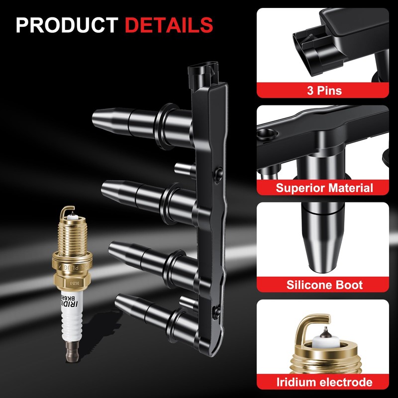 GPMMWPG UF620 Ignition Coils Pack Iridium Spark Plugs Fits for