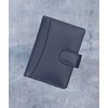 RFID Blocking Soft Blue Leather Credit Card Holder Wallet Popper