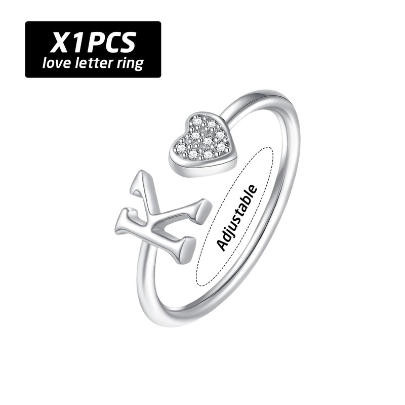 TYGFRT 1 Piece Letter K Ring, Love Letter Ring, Open