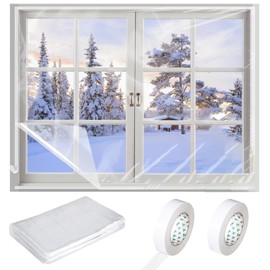 Thermal Cover Window, Window Insulation Film, 1.6 m x 10 m, Transparent Insulation Film for Thermal Insulation on Windows, Window Insulation Film, Cold Protection Film, Window, Window Insulation Set