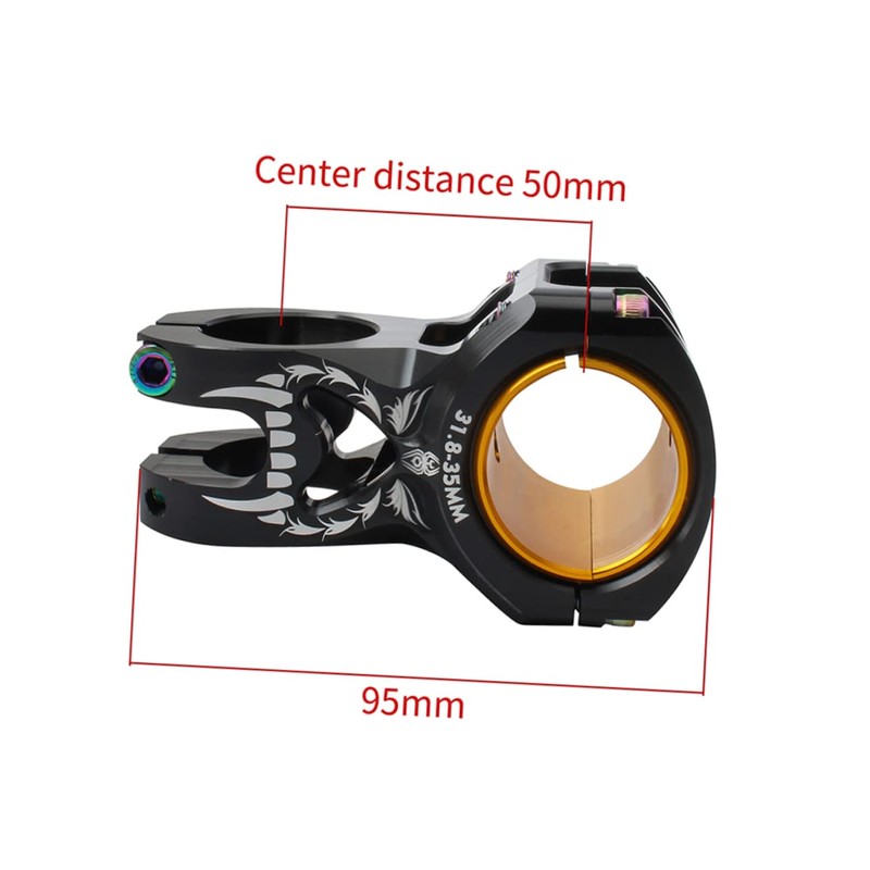 OHPHCALL High-Off-Road Mountain Bike Riser Stem 31.8mm Handlebar Short 35